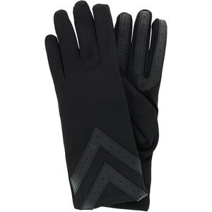 Vintage Isotoner Black Chevron Leather Elegant Gloves